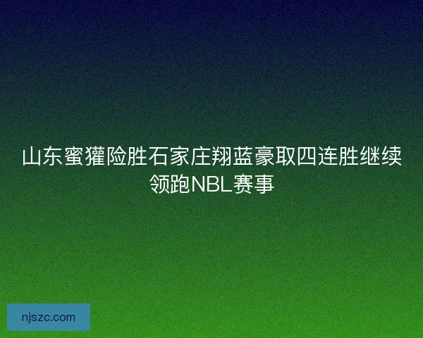 山东蜜獾险胜石家庄翔蓝豪取四连胜继续领跑NBL赛事 山东蜜獾险胜石家庄翔蓝豪取四连胜继续领跑NBL赛事